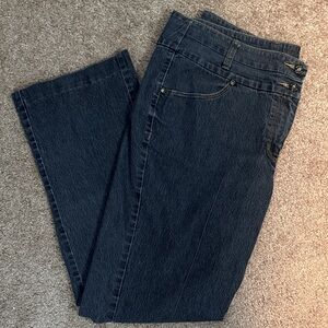 EUC Bisou Bisou Women's Dark Blue Boot Cut Jeans Size 14W